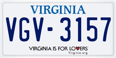 VA license plate VGV3157