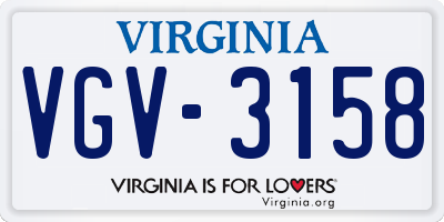 VA license plate VGV3158