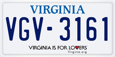 VA license plate VGV3161