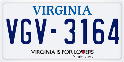 VA license plate VGV3164