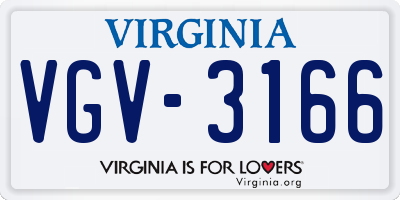 VA license plate VGV3166