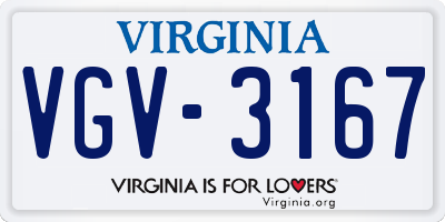VA license plate VGV3167