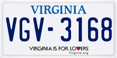 VA license plate VGV3168
