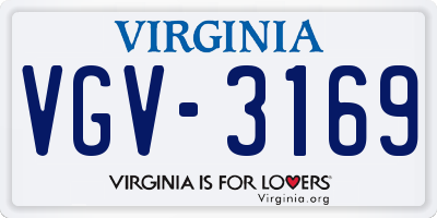 VA license plate VGV3169