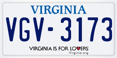 VA license plate VGV3173
