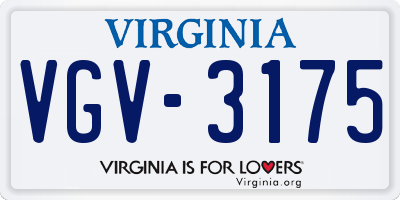 VA license plate VGV3175