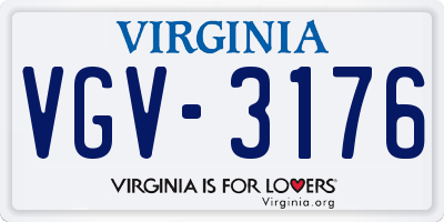 VA license plate VGV3176