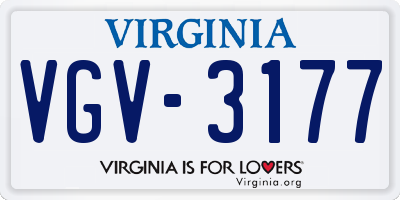VA license plate VGV3177