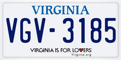 VA license plate VGV3185