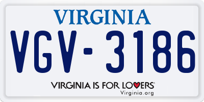 VA license plate VGV3186