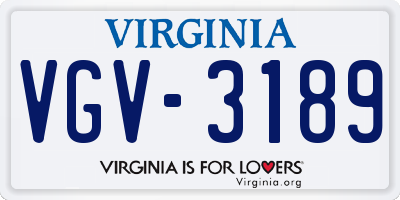 VA license plate VGV3189