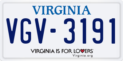 VA license plate VGV3191