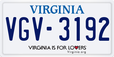 VA license plate VGV3192