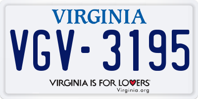 VA license plate VGV3195