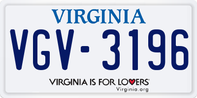 VA license plate VGV3196