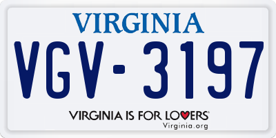 VA license plate VGV3197