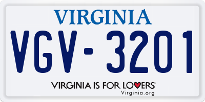 VA license plate VGV3201