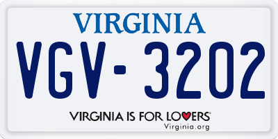 VA license plate VGV3202