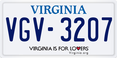 VA license plate VGV3207