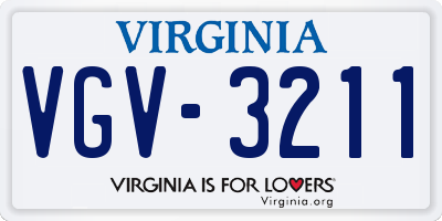 VA license plate VGV3211