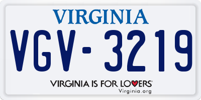VA license plate VGV3219