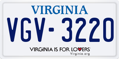 VA license plate VGV3220