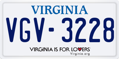 VA license plate VGV3228