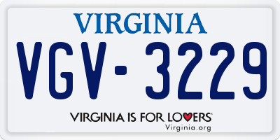 VA license plate VGV3229
