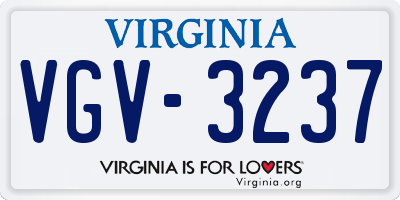 VA license plate VGV3237