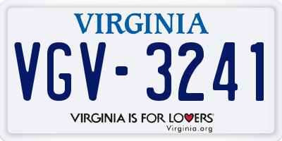 VA license plate VGV3241