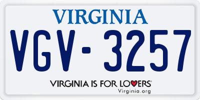 VA license plate VGV3257