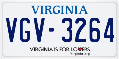 VA license plate VGV3264