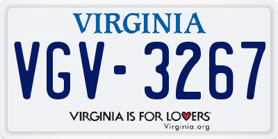 VA license plate VGV3267