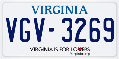VA license plate VGV3269