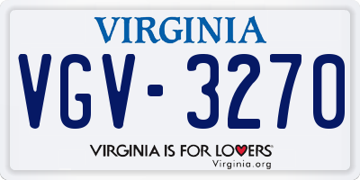 VA license plate VGV3270