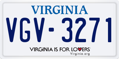 VA license plate VGV3271