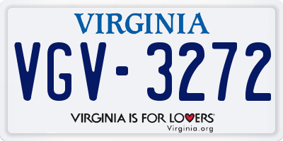 VA license plate VGV3272