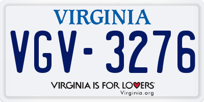 VA license plate VGV3276