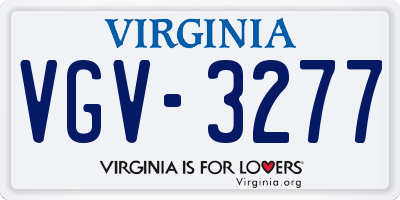 VA license plate VGV3277