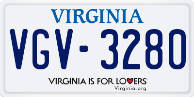 VA license plate VGV3280