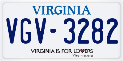 VA license plate VGV3282