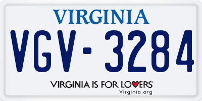 VA license plate VGV3284