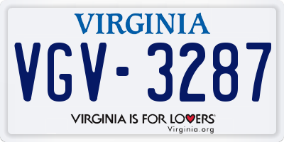 VA license plate VGV3287