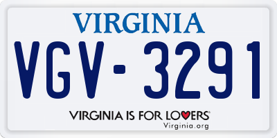VA license plate VGV3291