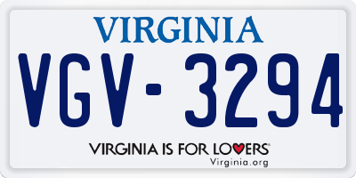 VA license plate VGV3294