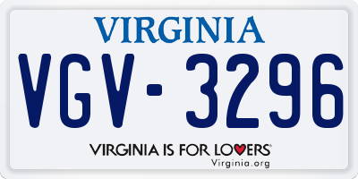 VA license plate VGV3296