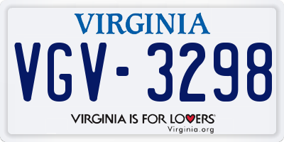 VA license plate VGV3298