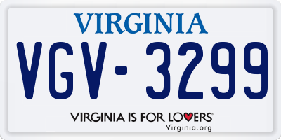 VA license plate VGV3299