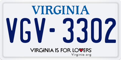 VA license plate VGV3302