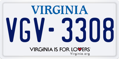 VA license plate VGV3308